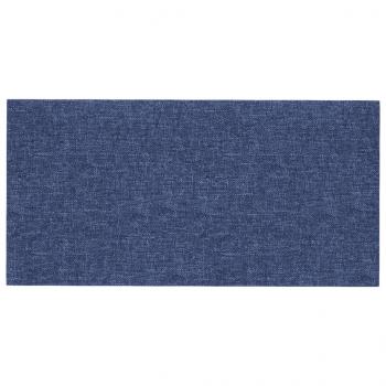 Wandpaneele 12 Stk. Blau 30x15 cm Stoff 0,54 m²