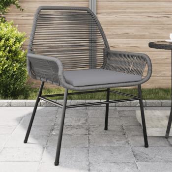 ARDEBO.de - Gartenstühle 2 Stk. mit Kissen Grau Poly Rattan