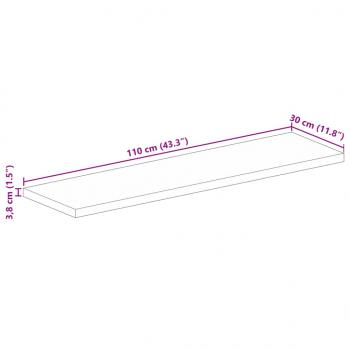 Tischplatte 110x30x3,8 cm Rechteckig Altholz Massiv