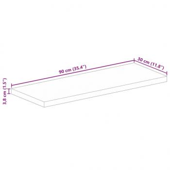 Tischplatte 90x30x3,8 cm Rechteckig Altholz Massiv