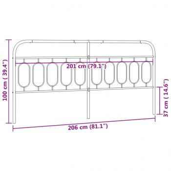 Kopfteil Metall Schwarz 200 cm