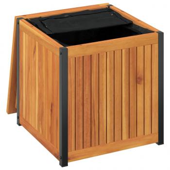 Gartenbox 45x45x45/53 cm Massivholz Akazie und Stahl