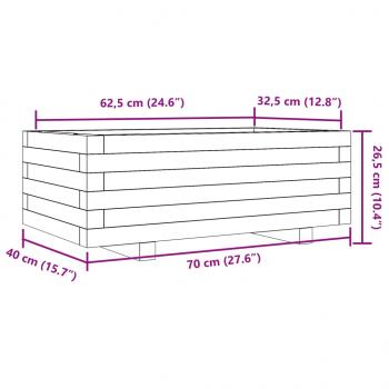 Pflanzkübel Wachsbraun 70x40x26,5 cm Massivholz Kiefer