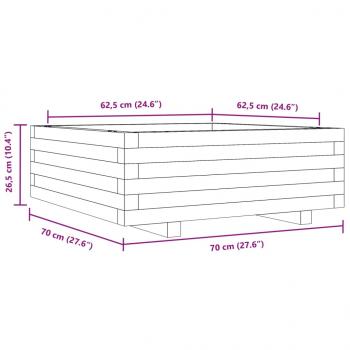 Pflanzkübel Wachsbraun 70x70x26,5 cm Massivholz Kiefer