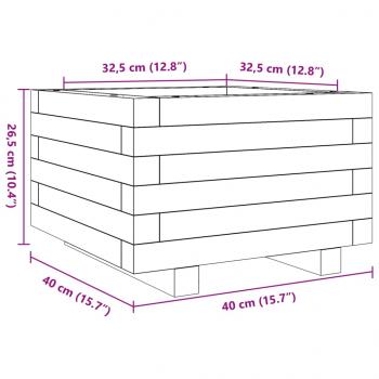 Pflanzkübel Weiß 40x40x26,5 cm Massivholz Kiefer