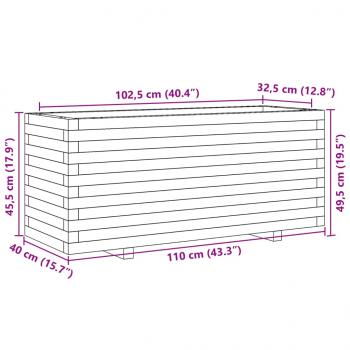 Pflanzkübel Weiß 110x40x49,5 cm Massivholz Kiefer