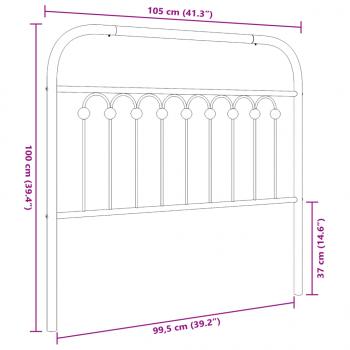 Kopfteil Metall Schwarz 100 cm