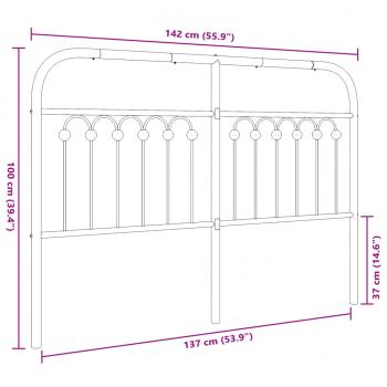 Kopfteil Metall Weiß 135 cm