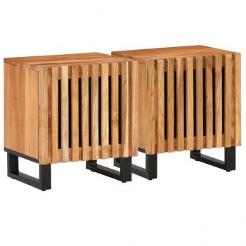 ARDEBO.de - Nachttische 2 Stk. 40x34x46 cm Massivholz Akazie