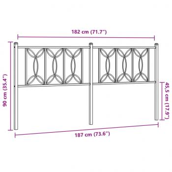 Kopfteil Metall Schwarz 180 cm