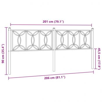 Kopfteil Metall Schwarz 200 cm