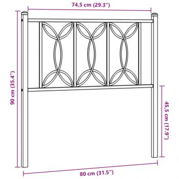 Kopfteil Metall Weiß 75 cm