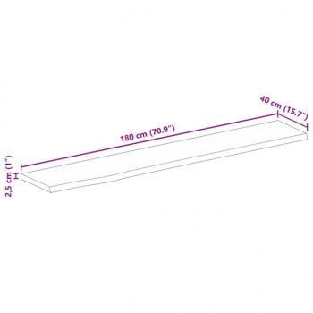 Tischplatte mit Baumkante 180x40x2,5 cm Massivholz Mango