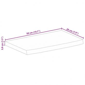 Tischplatte mit Baumkante 50x20x3,8 cm Massivholz Mango