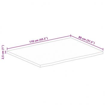 Tischplatte mit Baumkante 110x80x2,5 cm Massivholz Mango