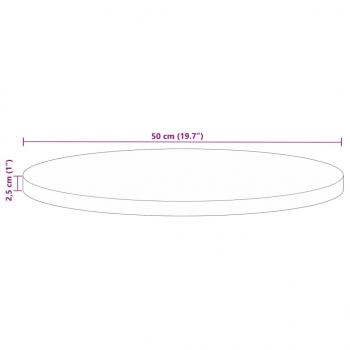 Tischplatte Ø 50x2,5 cm Rund Altholz Massiv