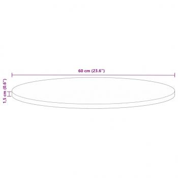 Tischplatte Ø 60x1,5 cm Rund Altholz Massiv