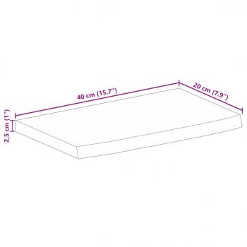 Tischplatte mit Baumkante 40x20x2,5 cm Massivholz Mango