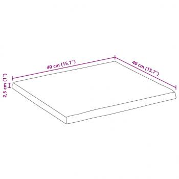 Tischplatte mit Baumkante 40x40x2,5 cm Massivholz Mango