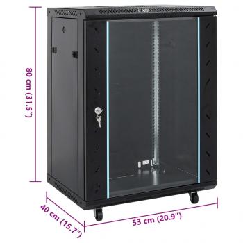 15U Netzwerkschrank auf Rollen 19" IP20 53x40x80 cm