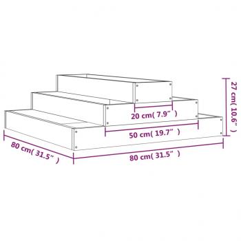 Pflanzkübel 80x80x27 cm Massivholz Douglasie