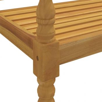 Batavia-Bank mit Taupe Kissen 150 cm Massivholz Teak