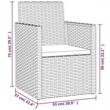 Gartensessel mit Kissen Schwarz Poly Rattan