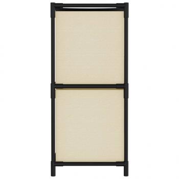 Kommode mit 4 Körben aus Stoff Creme 63×30×71 cm Stahl