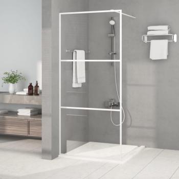 ARDEBO.de - Duschwand für Begehbare Dusche Weiß 90x195 cm ESG-Klarglas