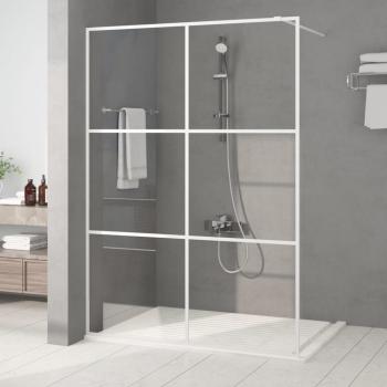 ARDEBO.de - Duschwand für Begehbare Dusche Weiß 140x195 cm ESG-Klarglas