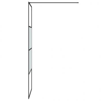 Duschwand für Walk-In Dusche Schwarz 80x195 cm ESG Halbmattiert