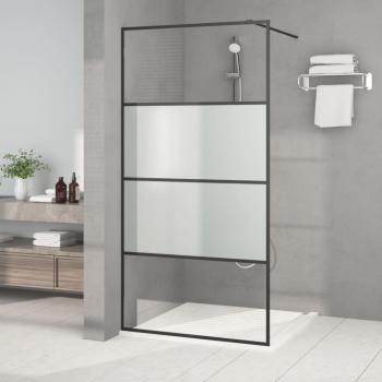 ARDEBO.de - Duschwand für Begehbare Dusche Schwarz 100x195 cm Halbmatt ESG