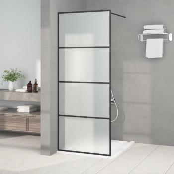 ARDEBO.de - Duschwand für Walk-In Dusche Schwarz 80x195 cm ESG Mattiert