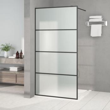 ARDEBO.de - Duschwand für Walk-In Dusche Schwarz 100x195 cm ESG Mattiert