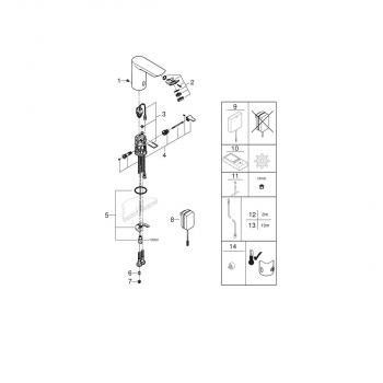 GROHE Bau Cosmopolitan E Infrarot-Elektronik für Waschtisch 1/2", mit Mischung und Temperaturbegrenzer, EcoJoy, chrom (36453000)