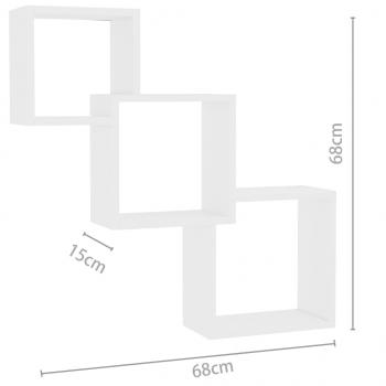 Cube Wandregale Weiß 68x15x68 cm Holzwerkstoff