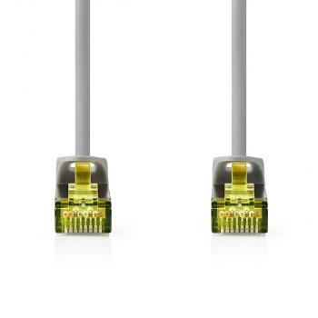 CAT7-Netzwerkkabel | S/FTP | RJ45 Stecker | RJ45 Stecker | 20.0 m | Snagless | Rund | LSZH | Grau | Label