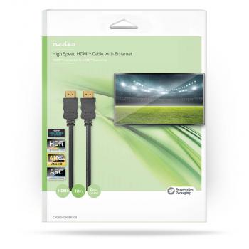 High Speed ??HDMI ? Kabel mit Ethernet | HDMI? Stecker | HDMI? Stecker | 4K@60Hz | ARC | 18 Gbps | 10.0 m | Rund | PVC | Schwarz | Box