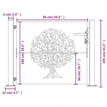 Gartentor 105x105 cm Cortenstahl Baum-Design