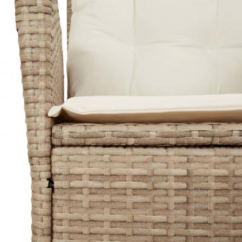 5-tlg. Garten-Essgruppe mit Kissen Beige Poly Rattan