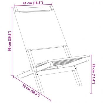 Gartenstühle 6 Stk. Klappbar Blau und Weiß Stoff und Massivholz