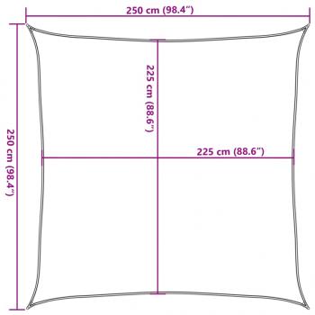 Sonnensegel 160 g/m² Quadratisch Hellgrau 2,5x2,5 m HDPE