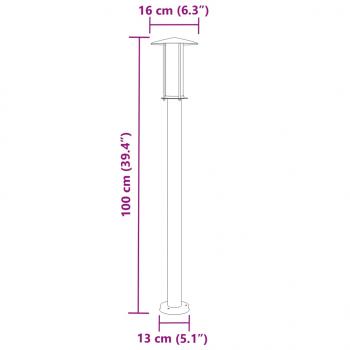 Wegeleuchte Schwarz 100 cm Edelstahl