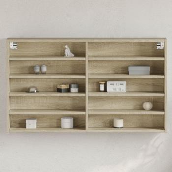 ARDEBO.de - Vitrinenschrank Sonoma-Eiche 100x15x58 cm Holzwerkstoff