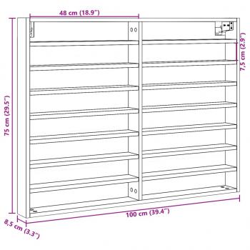 Vitrinenschrank Räuchereiche 100x8,5x75 cm Holzwerkstoff