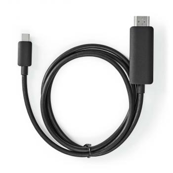 USB-C? Adapter | USB 3.2 Gen 1 | USB-C? Stecker | HDMI? Stecker | 4K@60Hz | 1.00 m | Rund | Vernickelt | PVC | Schwarz | Label