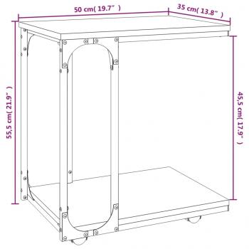 Beistelltisch mit Rollen Braun Eichen-Optik 50x35x55,5 cm