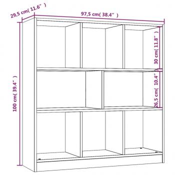 Bücherregal Grau Sonoma 97,5x29,5x100 cm Holzwerkstoff