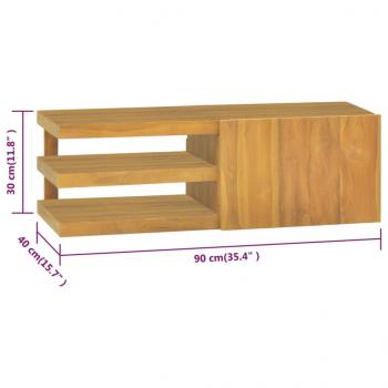 Wand-Badschrank 90x40x30 cm Massivholz Teak