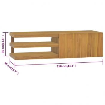 Wand-Badschrank 110x40x30 cm Massivholz Teak